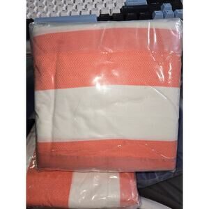 Oversized Beach Towel 36x70 XL Cotton Cabana Orange White Striped NEW